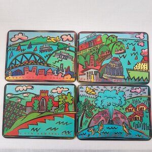 New Zealand Placemats, 8 x 11 inch Cork Back Acrylic Front, Set of 4